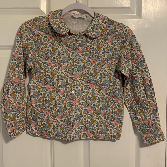 Girl’s flower pattern long sleeve top with collar, size 8, Rachel Riley - Picture 1 of 3